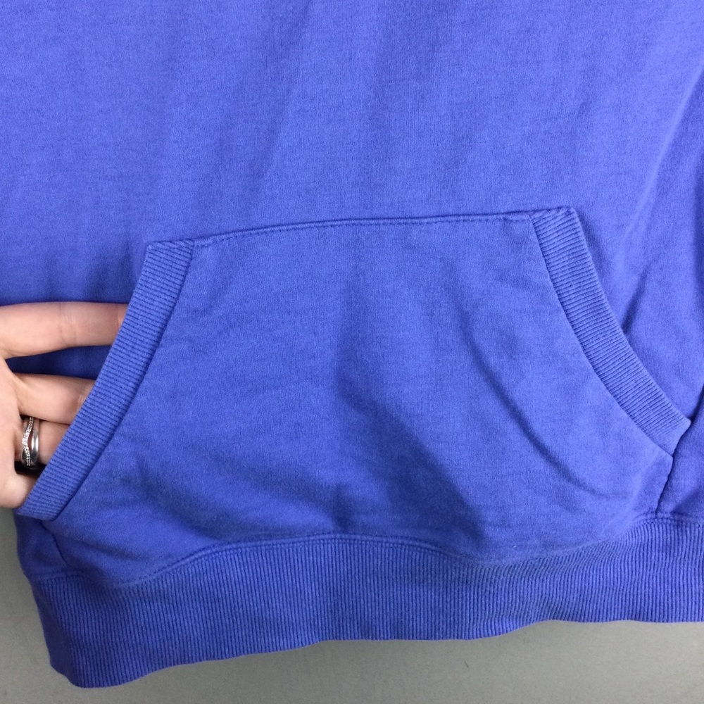 Champion French Terry Script Logo Raglan Sleeve Blue Hoodie Girl’s Size Large - Picture 7 of 11